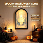Light Up Ghost Mirror, Novelty Halloween Mirror with Ghost on the Swing, Spooky Light Up Mirrors Holiday Displays, Gothic Halloween Decorations Indoor for Wall Table Mantel Room Home Office Party (#2) - Image 4