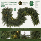 Rowfad 9 FT Pre-lit Christmas Garlands, Real Touch Cedar Pine Garland - Image 3