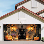 7x16FT Skull Witch Halloween Garage Door Banner Skeleton Witch Happy Hallowen Garage Door Cover Decoration for Hallowen Decoration - Image 7