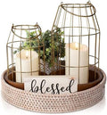 Rustic Farmhouse Lantern Decor Set of 2 - Stylish Decorative Lanterns by KIBAGA
