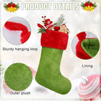 Shinymoon 12 Pcs Christmas Stocking 18 Inch Large Xmas Stocking Ornaments Bulk Faux Fur Fireplace Tree Decor for Party - Image 3