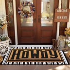 Tinideya 2 Pcs Large Howdy Western Layered Doormat Farmhouse Front Door Mat by Tinideya