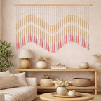Tiamon Boho Wall Decor - 59'' W x 42'' L Macrame Wall Hanging Beaded Large Tapestry Art for Home Bathroom Farmhouse Bedroom Living Room Office Natural Modern Rustic Decoration - Image 5