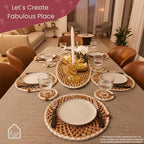 Round Woven Placemats Set of 4, Braided Natural Table Mats for Dining Table Decor, Waterproof, Handmade, Easy to Clean, Perfect Fall Placemats for Thanksgiving, Christmas & Everyday Use 14.2IN - Image 2