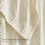 EVERGRACEHOME Chunky Chenille Knit Throw Blanket, 50 x 60, Ivory White - Image 3