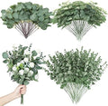 Giegxin 180 Pcs Mixed Artificial Eucalyptus Leaves Stems Bulk Green by Giegxin