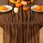Brown Cheesecloth Table Runner Boho Gauze Fall Table Runners - Image 2