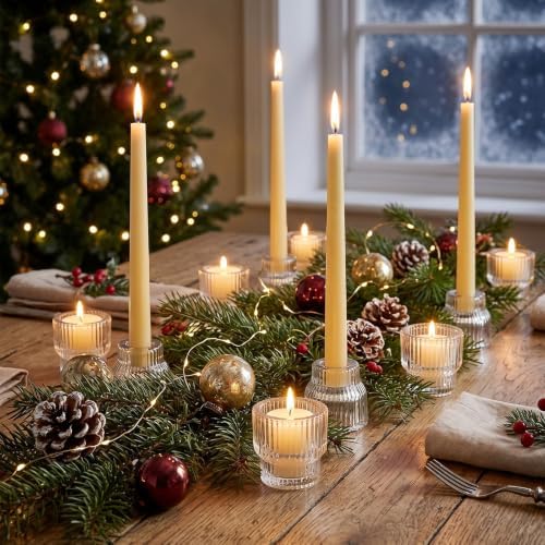 24 Pack Glass Taper Candle Holders for Candlestick, Clear - Image 4