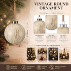 Yunlly 12 Pcs Neutral Christmas Ball Ornament, Rustic White, 3.15'' - Image 3