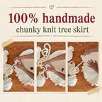 36 inch Chunky Knit Christmas Tree Skirt, Crochet Handmade Cream Off-White Skirt, Neutral Boho Rustic Farmhouse Tree Decor for Slim, Pencil, and 4-6 Ft Trees - Image 3