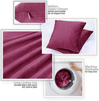 Nestl Throw Pillow Covers, Cozy Velvet Decorative Autumn Pillow Covers 22 x 22 Inches, Soft Solid Couch Pillow Covers for Sofa, Bed and Car, Set of 2 - Magenta - Image 3