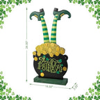 glitzhome St. Patrick's Porch Sign Leprechaun Pot of Gold Porch Decor,Farmhouse Rustic 24"H Wooden Porch Board Welcome Sign for Front Door Porch Deck Patio or Wall Indoor Outdoor and Yard Decor - Image 3