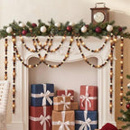 Bucherry 4 Pcs Christmas Wood Bead Garland 28.8 Feet, Coffee,Brown - Image 4