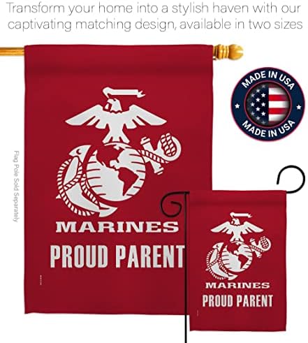 Proud Marine Parent House Flag - 2 pcs Pack Armed Forces Corps USMC Semper Fi United State American Military Veteran Retire Official - Banner Small Garden Yard Gift Double-Sided 28 X 40 - Image 4