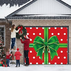 Garage Door Christmas Cover 7x8: Single Garage Bow GIF Box Christmas Decorations with Bar Magnets & Ropes, Holiday Garage Door Banner Decorative Xmas, Party Wall Backdrop Indoor Outdoor - Image 5