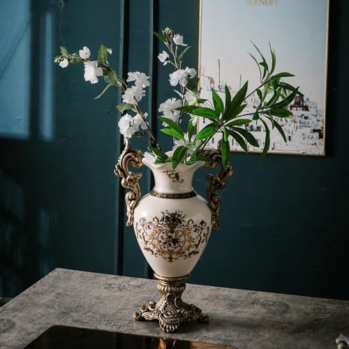 Tall Table Modern Vase,Large Ceramic Flower Vases for Shelf Home Decor,Creative Classic Pink Vase 16.5 inch,Sophisticated Vessel for Decorative Branches and Dried Flower. (Art Pattern) - Image 5