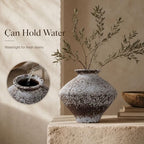 Wabi Sabi Rusty Vintage Vase, 11.4" Tall Wabi Sabi Decor Rustic Farmhouse Pottery Vase for Centerpiece, Textured Pottery Flower Vases for Home Decorative, Table, Living Room (Rusty White, Large) - Image 3