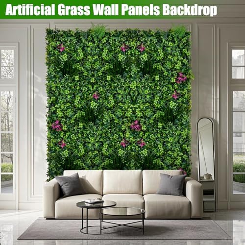 Grass Wall Panels, 20"x20" 12pcs UV-Anti Faux Greenery Backdrop - Image 6