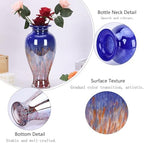 Blue Hand Blown Glass Vase 11.8" Tall Beautiful Designer Flower Vase - Image 3