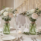 12 Pack Mason Jar Vases for Centerpieces, Green Glass Flower Vase - Image 5