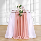 10 Pieces 10Ft Dusty Rose Chiffon Table Runner Rustic Boho Wedding Runners - Image 7