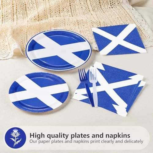 96 Pcs Scotland Flag Themed Party Decorations, Serves 24 - Image 3