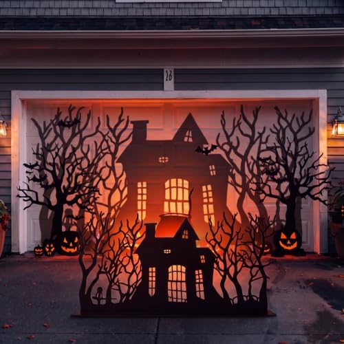 Halloween Haunted House Decor 31.5" Metal Castle Silhouette - Image 6
