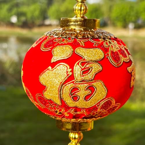2String 10PCS 40Inch Red Flannel Chinese Tassel Lantern Chinese New Year Decorations for Party Wedding Supplies Spring Festival Decorations Mid-Autumn Moon Festival Wedding Party Ornaments - Image 7