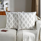 Ridhi Block Print Quiet Earth Cotton Pillow Cover 20" x 20" (Set of 2) - Image 4