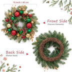 Garvee 16" Prelit Small Christmas Wreath with Timer for Front Door - Image 5