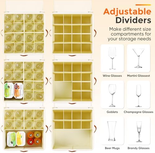 Foyego Wine Glass Storage Box, Beige - Image 6