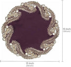 Decozen Set of 8 Doilies for Table, Lace Doilies - Rustic, Crochet, Farmhouse, Kitchen, Dining Table Centerpiece Decor - Round Christmas Placemats for Home 15 inch Gold Plum, The Anyce Collection - Image 6