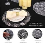 Snowkingdom 50pcs Silver Snowflake Placemats White Round Disposable 13" - Image 4