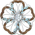 Remenna Metal Flowers Wall Decor, Rustic Floral Art, White & Blue, Farmhouse Hanging Decoration for Living Room, Bathroom, Garden by REMENNA