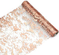 Snowkingdom 2 Pieces Rose Gold Table Runner 11"x108" Glitter Sequin Metallic Pink Thin Mesh Runner Sparkly Table Decorations for Wedding, Bridal Shower, Baby Shower Birthday Party by Snowkingdom
