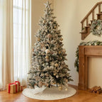 36 Inch White Knitted Christmas Tree Skirt Small Thick Cable Knit Round Cream for 4ft 5ft Tree Rustic Farmhouse Neutral Christmas Decor Tree Base Cover Xmas Home Decor (White-02) - Image 7