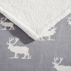 Eddie Bauer - Throw Blanket, Brushed Fleece & Plush Sherpa Bedding, Blanket for Couch & Bed (Elk Stance Grey, 50" x 60") - Image 5