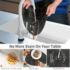 ADRIMER Placemats, Heat Resistant Round Placemats Set of 12 Washable 13 x 17 Inch, Waterproof Table Mats Wipeable for Kitchen, Dining Room Table Christmas Decor, Dark Grey - Image 3
