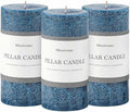 3x6 Inch Dark Blue Pillar Candles Set of 3 - Hand-Poured Unscented Candles, Long Clean Burning, Navy Blue Candle, Smokeless Dripless Candle for Dinner Table, Wedding, Home, Rustic Decor by MiraScents