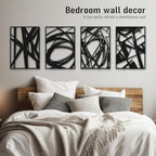 Bakovity Black Metal Abstract Wall Art, Modern 3D Living Room Wall Decor - Image 3