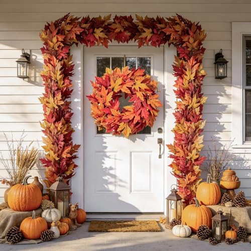 JORNOY 6FT Fall Leaves Garland for Mantle - Image 7