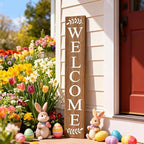 Farmhouse Wooden Welcome Sign Stand for Front Door, 47" Large Welcome Sign for Front Porch, Rustic Vertical Tall Porch Leaner Decor for Outdoor Patio Garden - Image 6