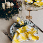 Yellow Cloth Napkins - Reusable Yellow Cotton Napkins - 100% Cotton, 12-Pack, 20"x20", Washable Checkered Plaid Table Napkins for Everyday Use and Parties, Weddings and Baby Showers (12 Pack) - Image 5