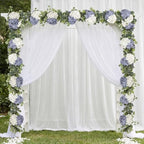 Artificial Hydrangea Flower Garland with Eucalyptus & Baby’s Breath 2PCS 6FT Floral Vines Greenery Garland for Mantel Wedding Arch Table Centerpiece Coastal Home Outdoor Decor (2, Dusty Blue & White) - Image 2