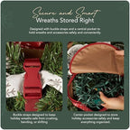 Covermates Wreath Storage Bag, 30" Diameter x 7" H, Red Snowflake - Image 5