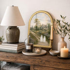 Wheatwin Halloween Artwork for Mantel Tabletop, Gold Arched Framed Wall Art - Image 6