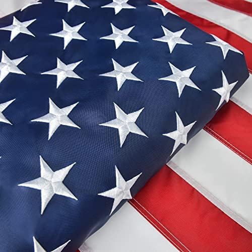 American Flag 8x12 FT, Large US Flag USA High Wind with Embroidered Stars, Sewn Stripes, Brass Grommets, DurableOutdoor Outside by Olycole