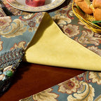 Extra Luxury Dinner Placemats Set of 6,with Vintage Damask Jacquard Design for Dining Room,Living Room,Home Decor,Elegant Beaded Tapestry (Dark Cyan, 6 piece 13×18 Placemats) - Image 5