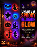 Halloween LED Wall Decor Lights, 3D Bat Stickers Window Clings Decorations - Image 2