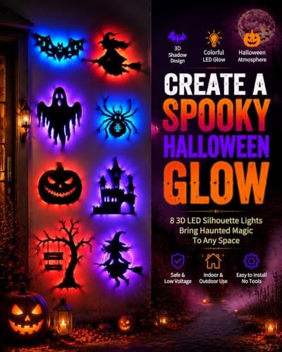 Halloween LED Wall Decor Lights, 3D Bat Stickers Window Clings Decorations - Image 2